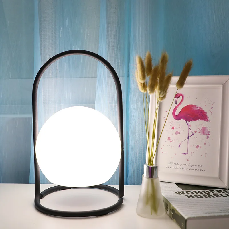 

Cross Border Hot Selling LED Portable Light Scandinavian Minimalist Bedroom Bedside Decorative Table Lamp Creative Rechargeable