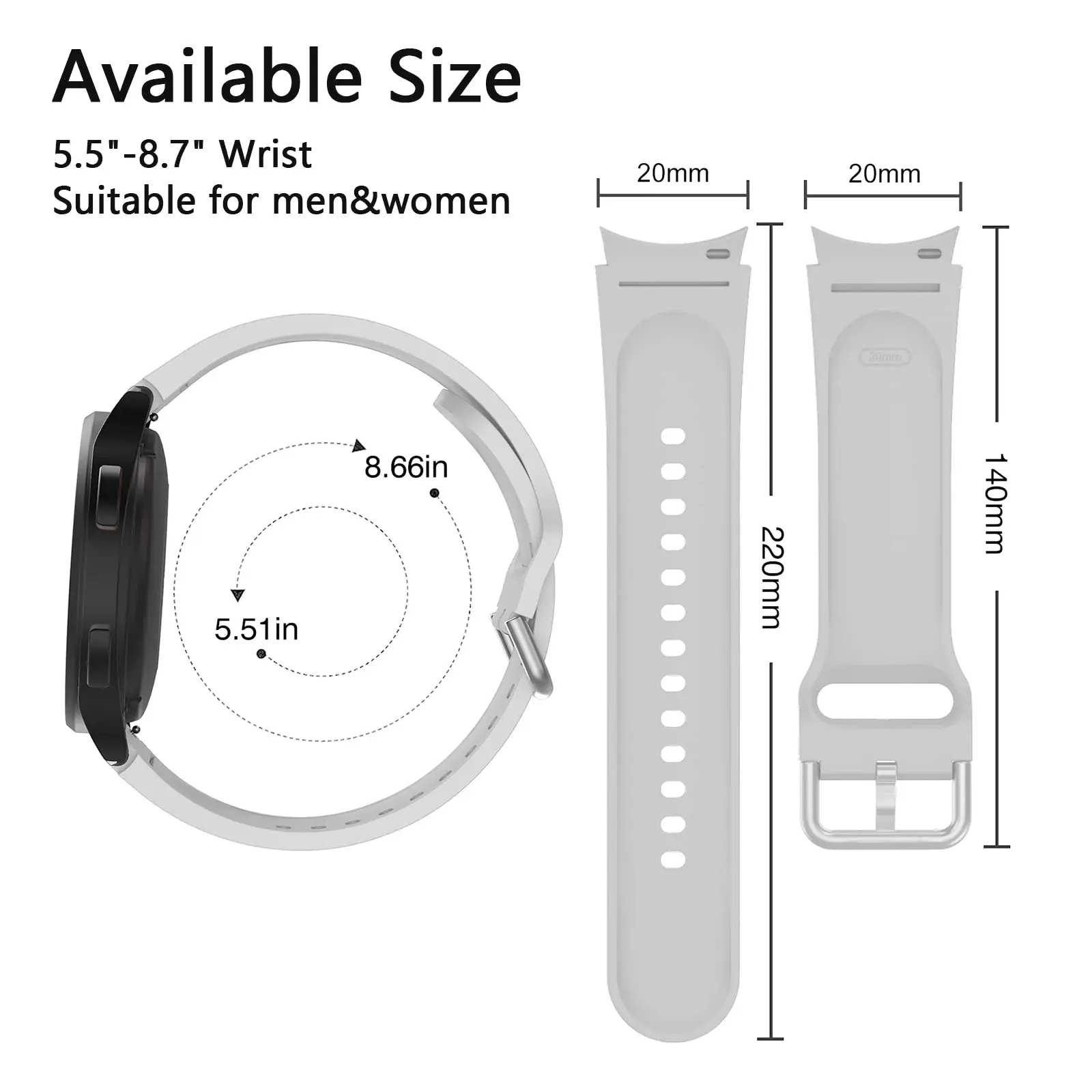 20mm watch Band For Samsung Galaxy Watch 4 classic 46mm 42mm smartwatch Silicone Sports Bracelet Galaxy Watch 4 44mm 40mm Strap
