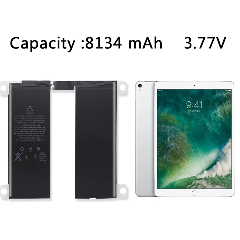 8134 мА/ч, для iPad Pro 10,5 Замена Батарея для iPad Pro 10,5 A1701 A1709 A1798 A1852 Батарея с бесплатными инструментами