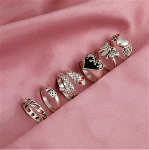 Personalized Finger Heart Ring Set for Women Gold Color 3PCS 2021 New Trendy Gift for Women Fashionable
