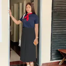 VAZN FNN8314 Новое поступление Знаменитые Сексуальные Женские однотонные облегающие длинные юбки шифоновые плиссированные Ретро свободные Джокер макси юбки