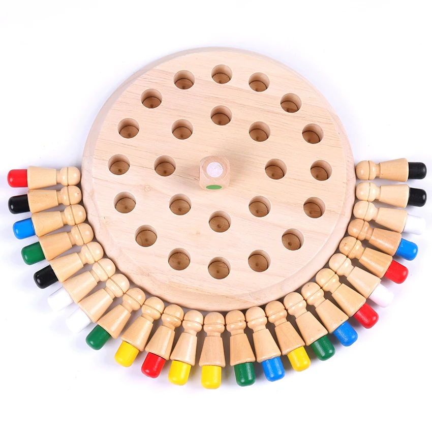 1Set Color Cognitive Ability Toys For Children Wooden Memory Match Stick Chess Game Fun Block Board Game Educational