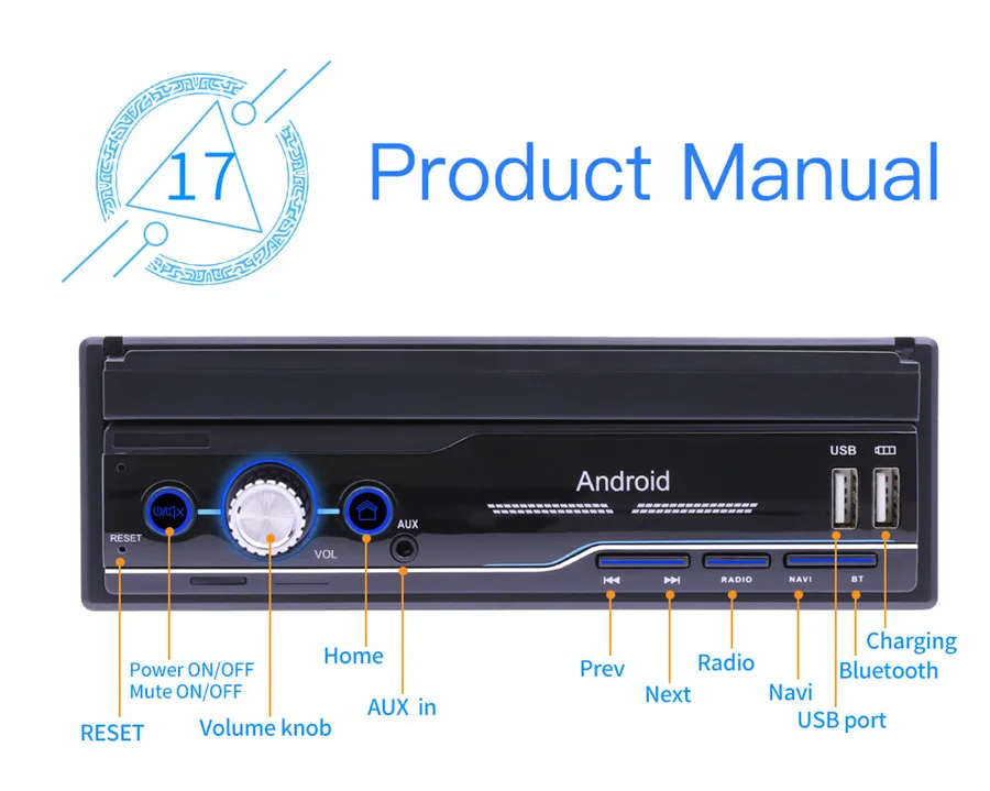 Универсальный 1DIN " автомобильный Радио Android 8,1 gps навигационный плеер WiFi Bluetooth MP5 мультимедийный плеер