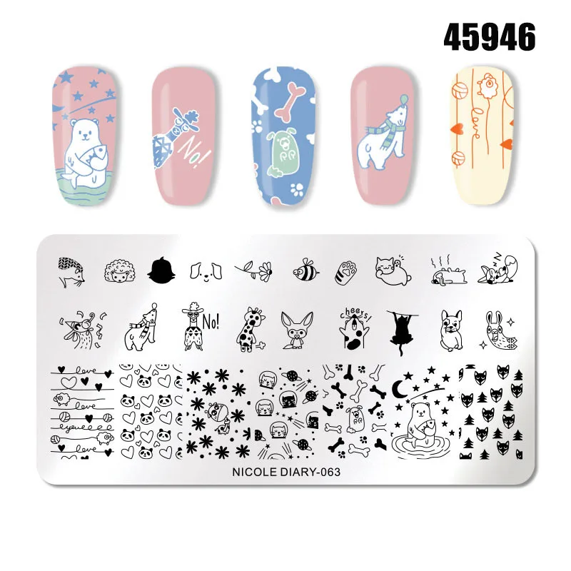 Ногтей штамповки маникюрный шаблон Изображение Шаблон пластины дизайн ногтей шаблон для печати - Цвет: 45946