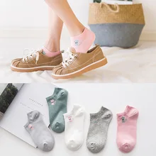 10 шт. = 5 пар, хлопковые носки с рисунком в японском стиле на весну и лето женские носки-тапочки удобные и низкие цены