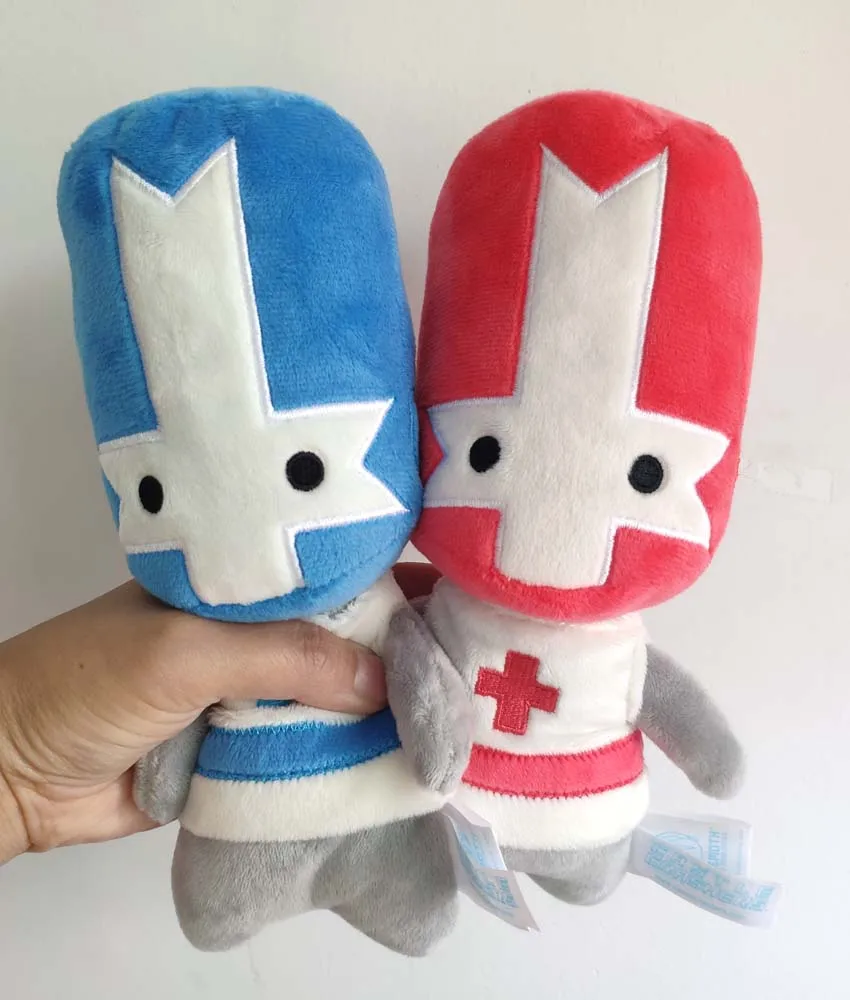 2pcs Castle Crashers red blue Knight stuffed plush toy new 20cm