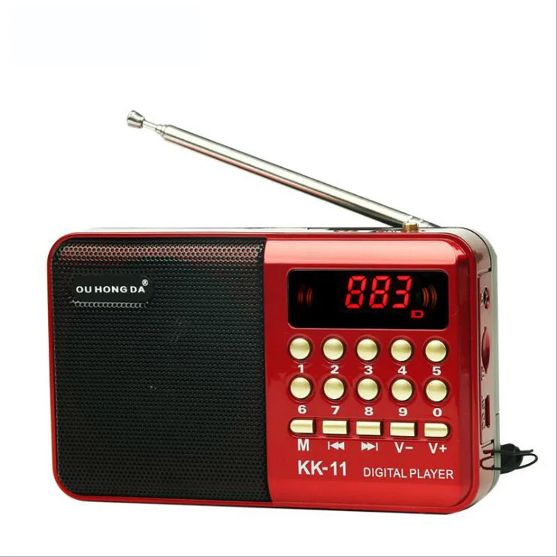 Хорошее качество мини портативный радио Ручной цифровой FM USB TF MP3 плеер динамик