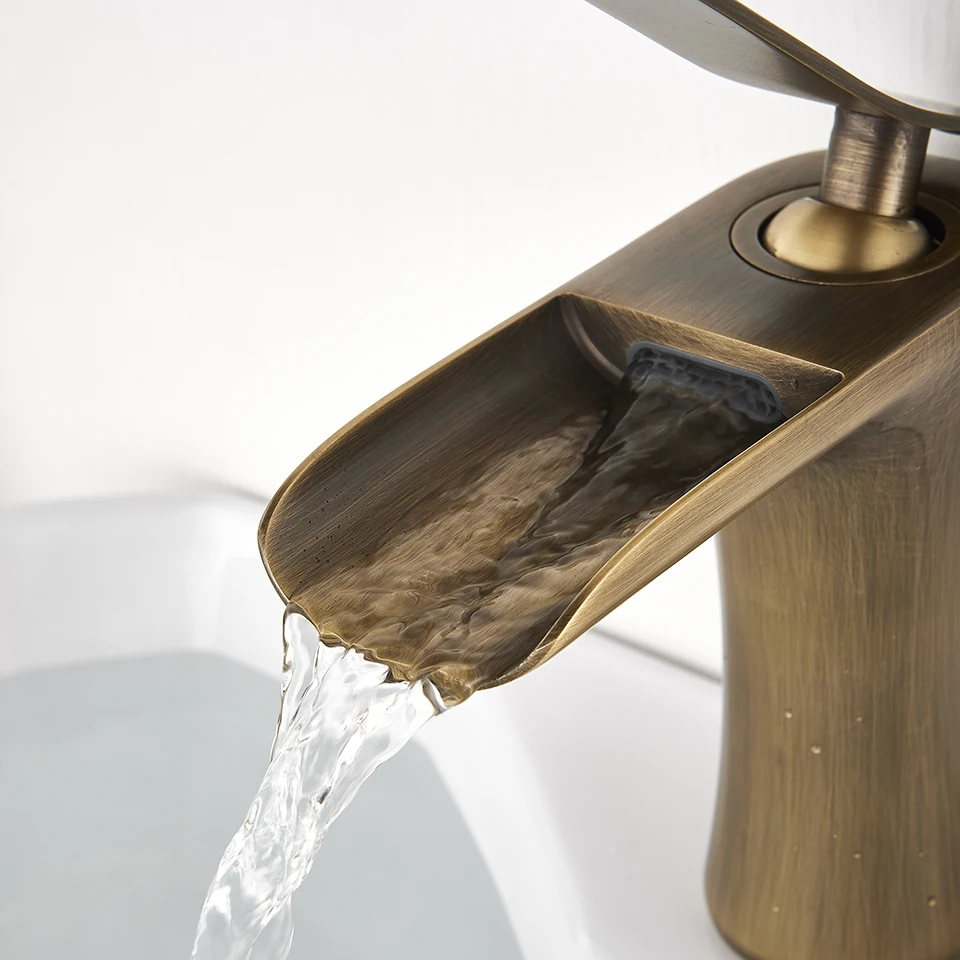 Basin Faucets Single handle Bathroom Mixer Tap Bath Antique Brass Sink Water Crane Silver Taps basin faucet bathroom faucet