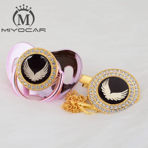 MIYOCAR, золотая, милая, Золотое крыло, красивая, золотая, блестящая, соска, клипса, BPA бесплатно, пустышка, блестящая, уникальный дизайн, BPA free, GWG - Цвет: GWG-11   6-18m