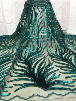 

on sale embroidered tulle velet lace fabric with sequins JOY-22913 african net lace fabric with sparking flower for party dress