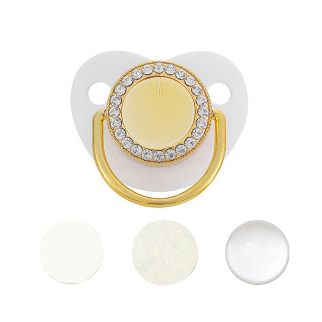 Blank Baby Pacifier Rhinestone Silicone Infant Nipple Teether Baby Shower Gifts BPA Free Baby Soother Dummy For 0-24M