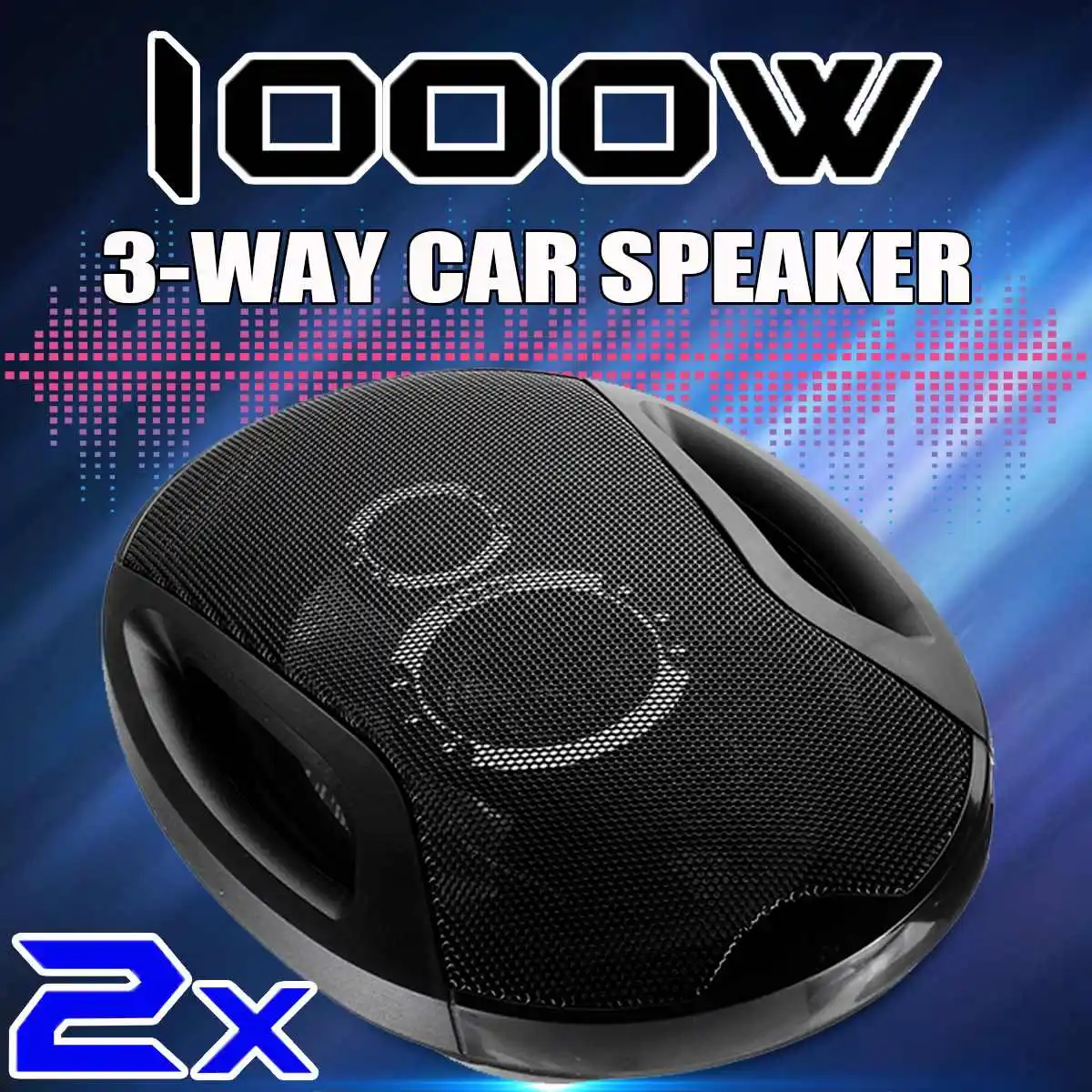

1000W Universal Car Speaker 1 Pair 3-Way Tweeter Stereo Loudspeaker Bass Car ModificationSuper Power Vehicle Audio Speaker