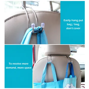 

Metal Car Seat Hook Auto Headrest Hanger Bag Car Bag Storage Bag Cloth Bag Fixing Clips Car Accessories Interior