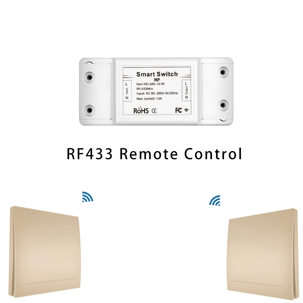 Gold Kit 2-Way RF 433 беспроводной смарт-переключатель пульт дистанционного управления приемник кнопочное управление Лер настенная панель передатчик, 2/3 способа мульти-управления - Цвет: Gold Kit 2-Way