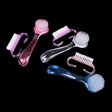 2 шт салонный инструмент для маникюра и педикюра, профессиональный инструмент с пластиковой ручкой для очистки от пыли, щетка для мытья ногтей, горячая распродажа