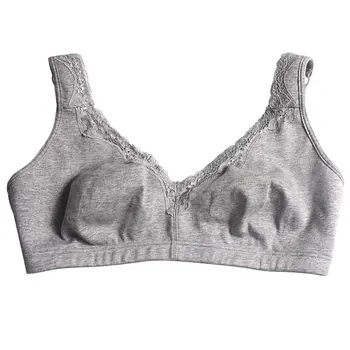 

Droppshiping Women Lace Ultra-Thin Cotton Bra Wire Free Comfortable Underware Plush Size J55