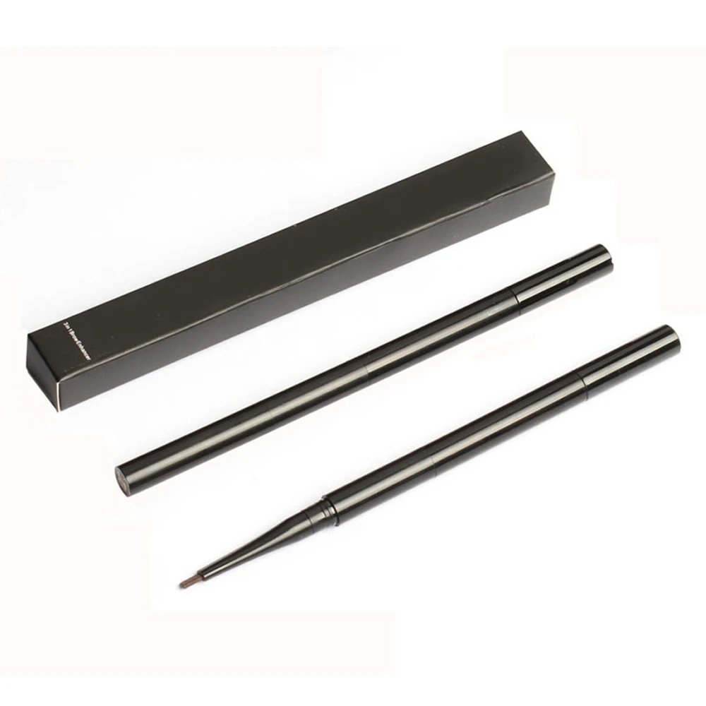 3in1 vegan oem eyebrow pencil private label black waterproof eyebrow pen with brush makeup custom no logo low moq