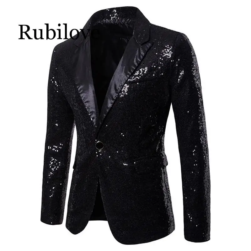 Rubilove Mens Sequins Suit Blazer Jacket Male Slim Club Stage Blazer Formal Wedding 2019 Brand Shiny Glitter Embellished Bl Rubilove Mens Sequins Suit Blazer Jacket Male Slim Club Stage Blazer Formal Wedding 2019 Brand Shiny Glitter Embellished Bl
