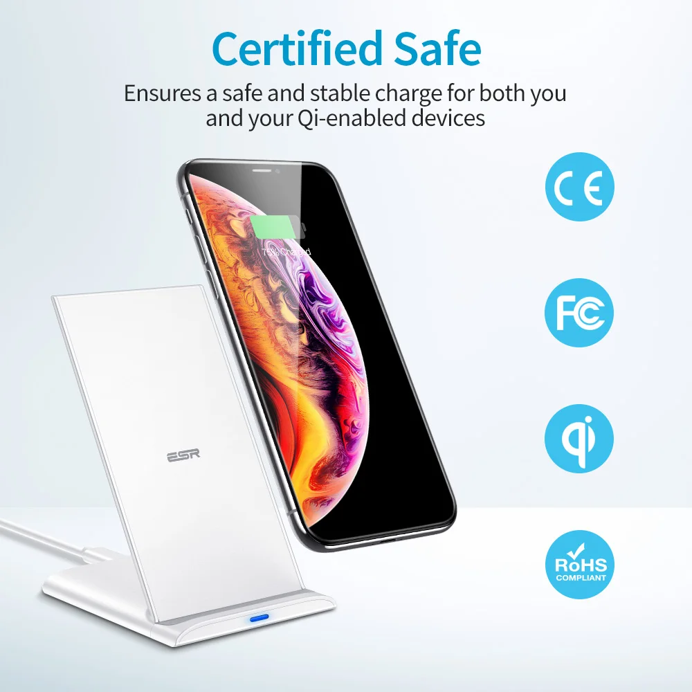 Ceny ESR szybka bezprzewodowa szybka ładowarka Qi 10W 7.5W dla iPhone 11 Pro Xs Max Xr X 8 Plus stojak szybkie ładowanie dla Samsung S10 S9 S8 Plus