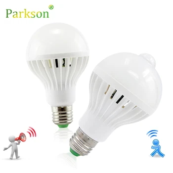 

E27 Led Bulb 3W 5W 7W 9W Pir Motion Sensor Lamp Ac220V Auto Smart Led Sound Motion Sensor Light Lamp For Home Bombilla Spotlight