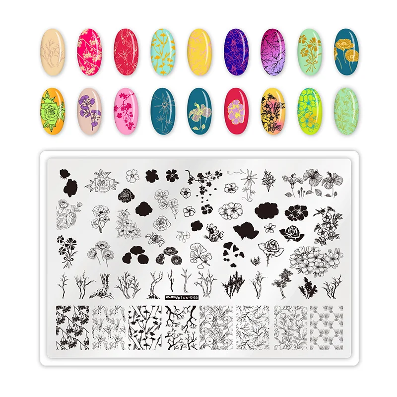 

9.5*14.5cm Rectangle Nail Stamping Plates Flower Leaf Mixed Pattern Nail Art Image Design Tools Template