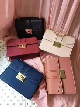 

2020 new women's bag PU leather solid color shoulder bag messenger bag Dionysian bag chain diagonal cross