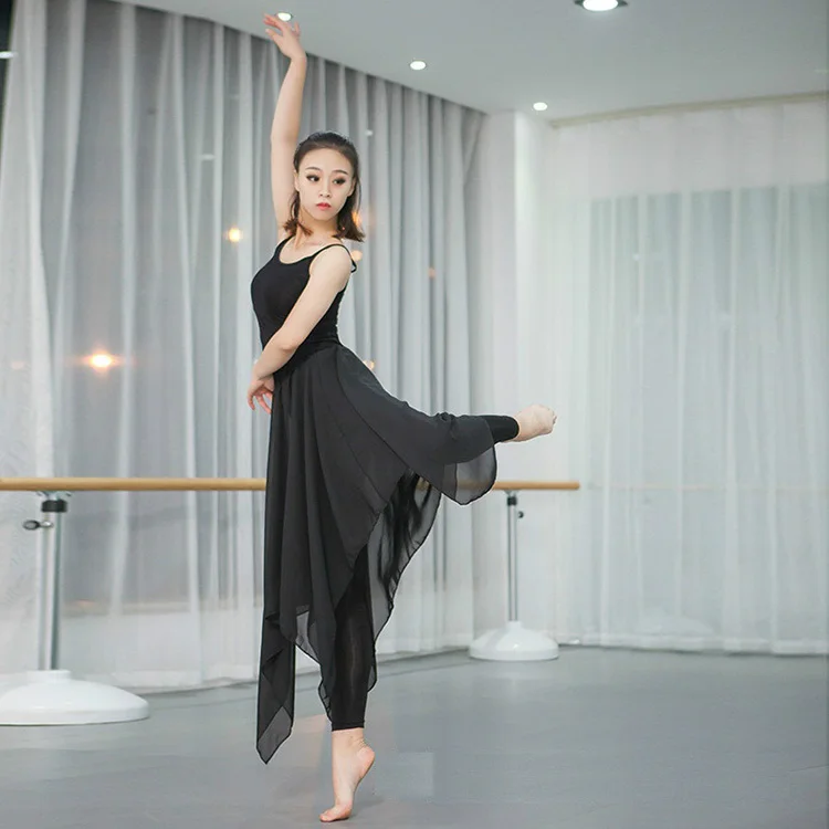 Dance Pant Adult Latin Pant Training Dress Irregular Modern Dance Trousers  for Women Ballroom Costume Practice Dancing Pants