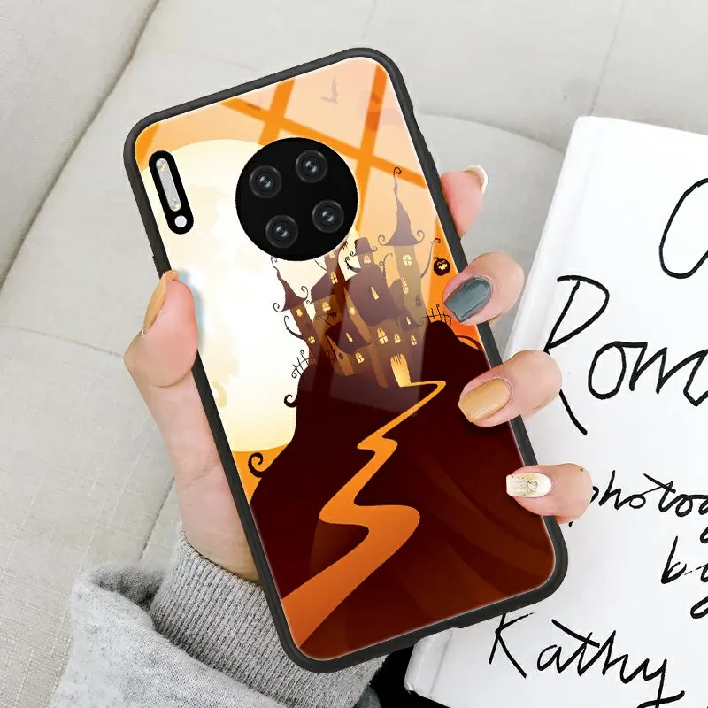 Чехол на Хэллоуин для huawei mate 30 30 Pro 20X5G 20 10 9 Pro Роскошная задняя крышка из закаленного стекла - Цвет: P362