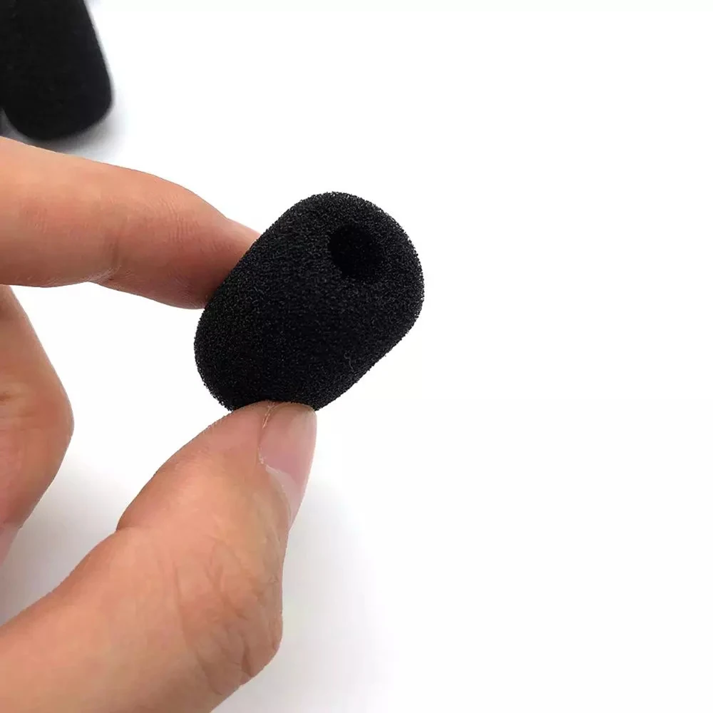 10Pcs Black Mic Protector Replacement Headset Foam Covers Windscreen Windshield Sponge Covers Microphone Cover for Meeting Mic