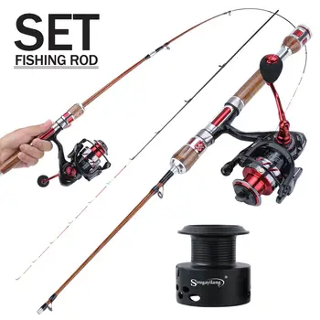

Sougayilang Top Quality 1.2m Raft Fishing Rod Combo 2 Sections Boat Fishing Pole and 13+1bb RS1000-5000 Fishing Reel Pesca