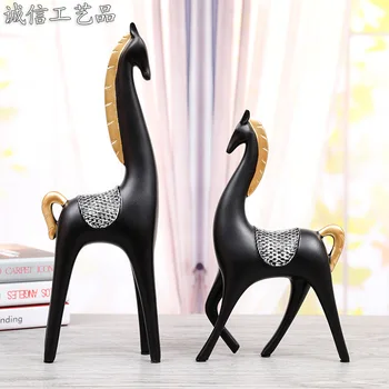 

Northern Europe Resin Decoration Crafts Business gifts Originality Office Horse Figurines Miniatures Home decoration home decor