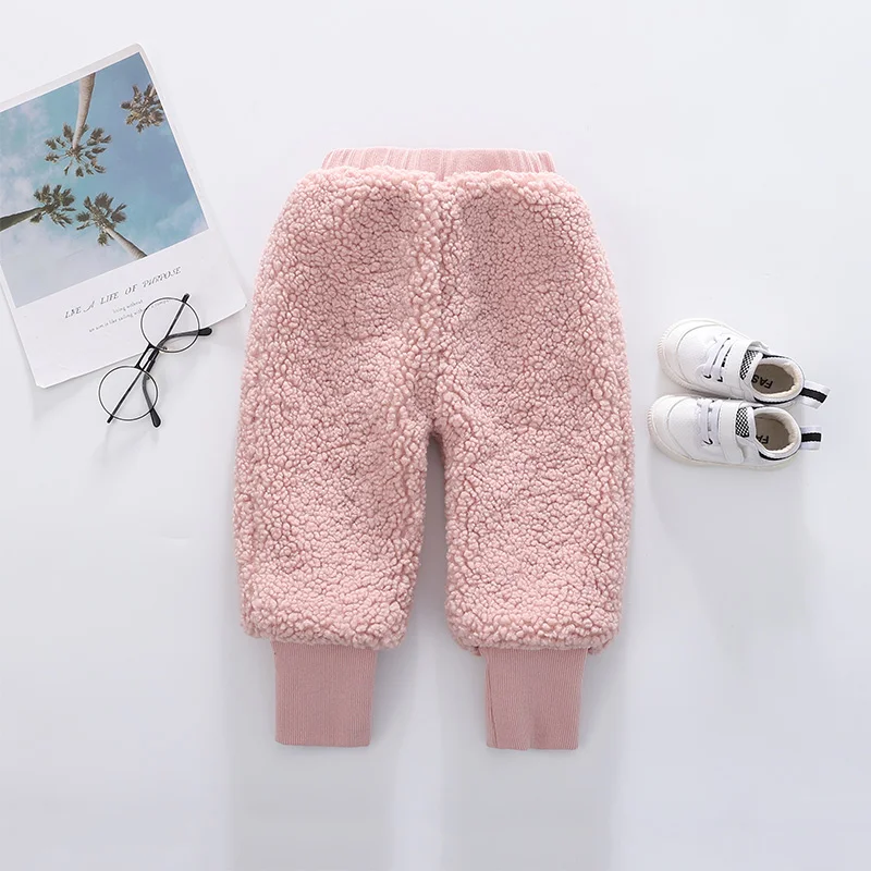 Весенне-зимние детские теплые штаны, однотонные штаны для маленьких мальчиков и девочек, утепленные детские штаны, мягкие длинные штаны, детские леггинсы