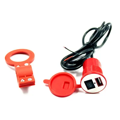 12-24 в USB мотоцикл мобильный телефон Зарядка порт розетка USB Водонепроницаемый источник питания розетки для мотоцикла автомобиль Стайлинг Аксессуары - Название цвета: Красный