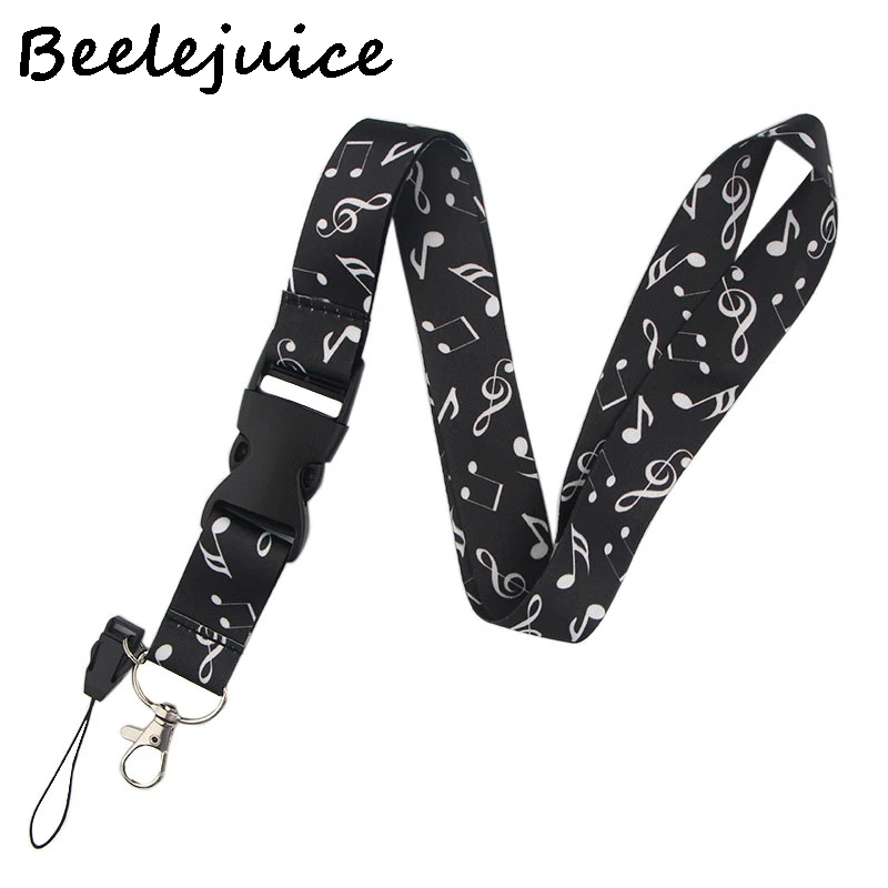 Piano notes Chinese style Lanyard Keys Phone Holder Funny Neck Strap With Keyring ID Card DIY Animal webbings ribbons Hang Rope | Мобильные