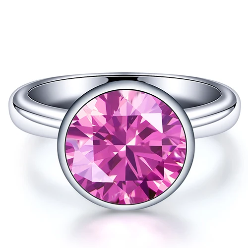 pink Модный бренд, женские кольца для свадебного подарка, опт, нержавеющая сталь, розовый циркон, ювелирное изделие, Женское кольцо для вечеринки, высокое качество - Цвет основного камня: pink