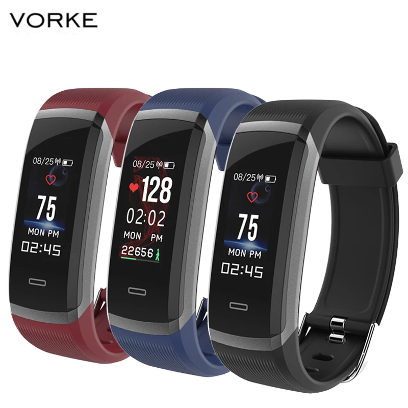 Vorke VKT2 Smart Bracelet Colorful Screen IP67 Water Resistant Bluetooth Heart Rate Monitor Compatible With IOS Android | Электроника