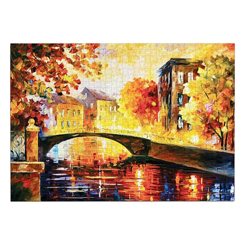 

1000 Piece Landscape Bridge Jigsaw Puzzles for Adults Kids, Every Piece Is Unique, Pieces Fit Together Perfectly