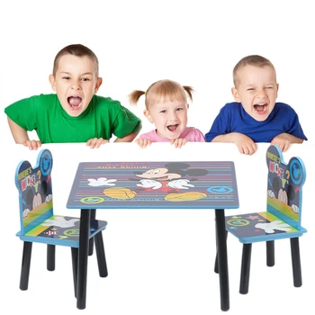 

Cartoon Mouse Kids Bedroom Studying Eating Table and Chairs Set Childrens Furniture Sets with Cute Cartoon Pattern For Home Desk