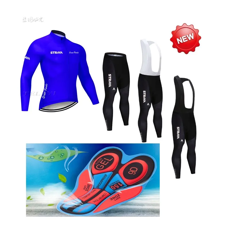 STRAVA navy blue Pro Team с длинным рукавом Майки для велоспорта Ropa Ciclismo Maillot велоодежда MTB Одежда для езды на велосипеде