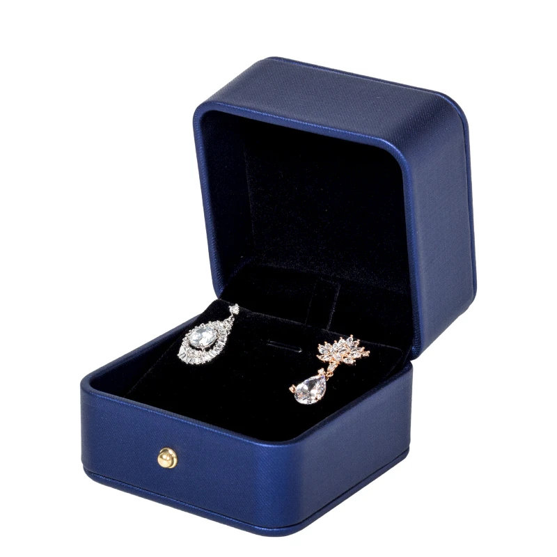 

2020 New Pu Leather Flat Jewelry Necklace Pendant Ring Long Chain Box For Organizers 5 Series To Choose