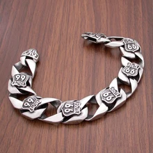 Браслет в стиле панк 316L из нержавеющей стали Route 66, браслет с надписью «Mother Road USA Highway Motor Biker Route», ювелирные изделия