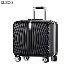 KLQDZMS 18 дюймов вести дорожная pc чемодан на колёсиках spinner на колесах для женщин сумка тележка