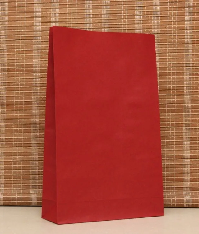 

Free Shipping 100pcs/lot Red Kraft Paper Bag 23x12x7.5cm Snacks Candy Gift Packaging Bag Cute Paper Gift Bags For Boutique
