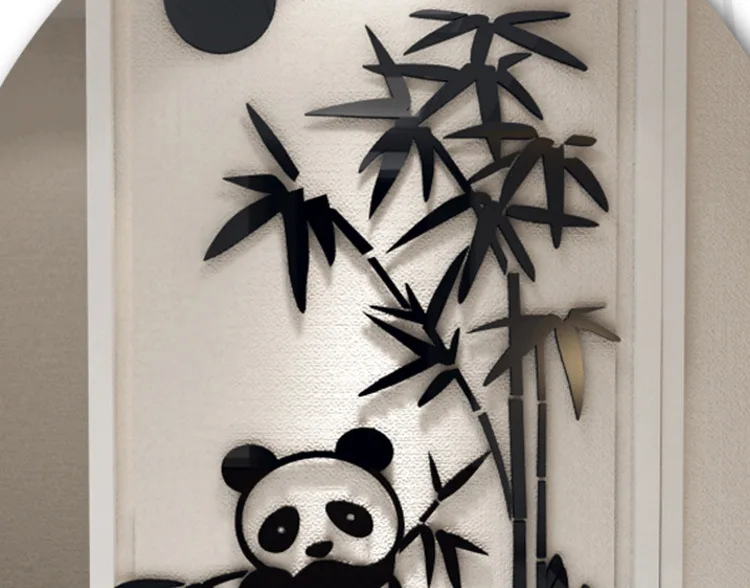 Panda Bamboo 3D наклейки на стену самоклеящиеся входные лестницы коридор настенные украшения двери наклейки креативный китайский стиль