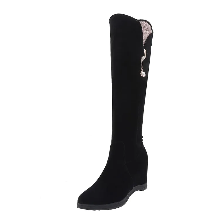 winter The New fashion Round head Increase within Women's boots red Increase within Plus velvet Keep warm High heel Women boots