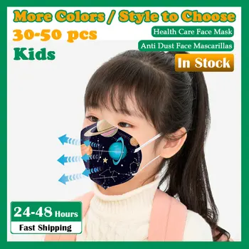 

30/50Pcs Children's Anti-stof Veilig Ademend mascarillas Personal Health Care Mask PM2.5 Wind Mist Pollution Protection In Stock