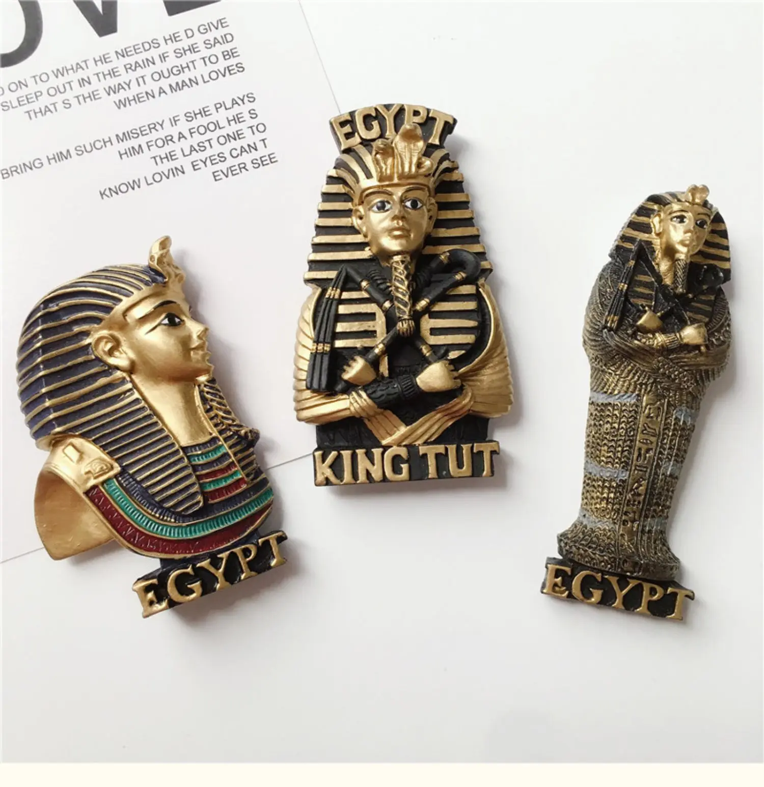 Fridge Magnet Egypt Landmark Icon Pyramid, Temple, Musée, Modèle 3D Sphinx pour cadeau souvenir de voyage, Décoration de cuisine, Collections - France