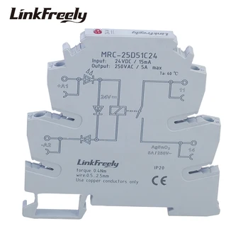 

MRC-25D51C24 1NO Electromagnetic Coil Interface Relay Module Din 24VDC Input 5A 250VDC/AC Output Industrial Voltage Relay Board