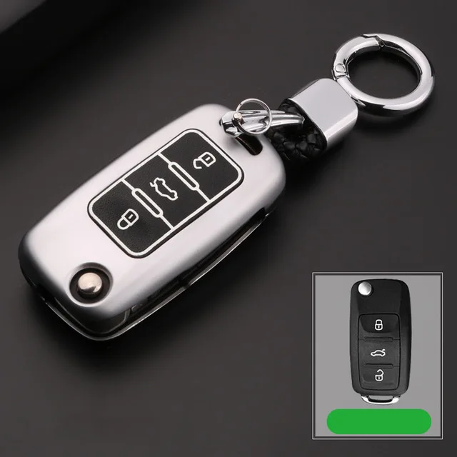 Автомобильные аксессуары для VW Golf7 Bora Jetta POLO MK 7 Passat Skoda Kodiaq Superb Octavia Combi A7 A5 Fabia SEAT Ibiza Leon чехол для ключей - Название цвета: SILVER
