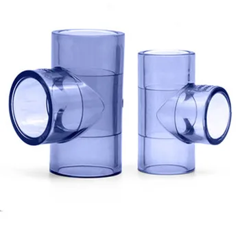 

1PCS PVC Transparent Tee Equal Path Plastic Water Pipe Accessories Fish tank tube 20 25 32 40mm ID